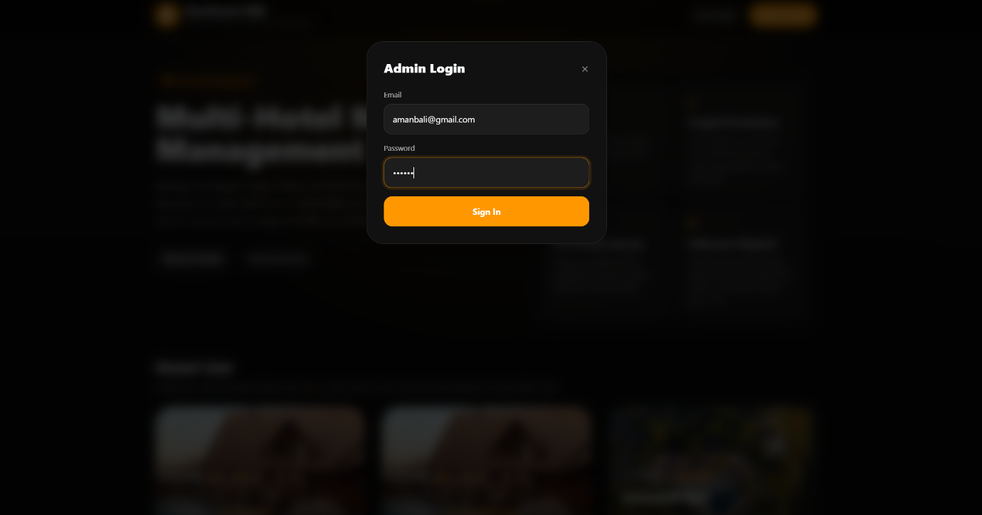 Dashboard after login